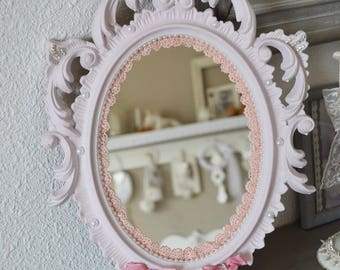 In shades of pink shabby mirror