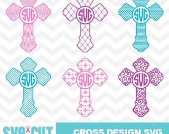 Cross SVG files, Cross Monogram, Cross Clipart, Christian SVG, Christian Cross Cut Designs, Religious SVG Files, Easter Vectors, svg-023