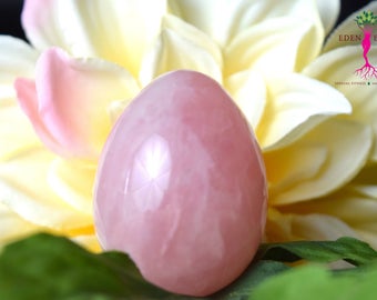 Rose Quartz Yoni Egg Starter Kit, Yoni Egg, Drilled Medium Size Yoni Egg * Vaginal weightlifting * Pelvic floor exercise