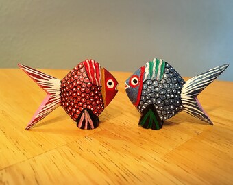PAIR of Alebrijes Fish - Super cute and meaningful gift, perfect for anniversary or wedding
