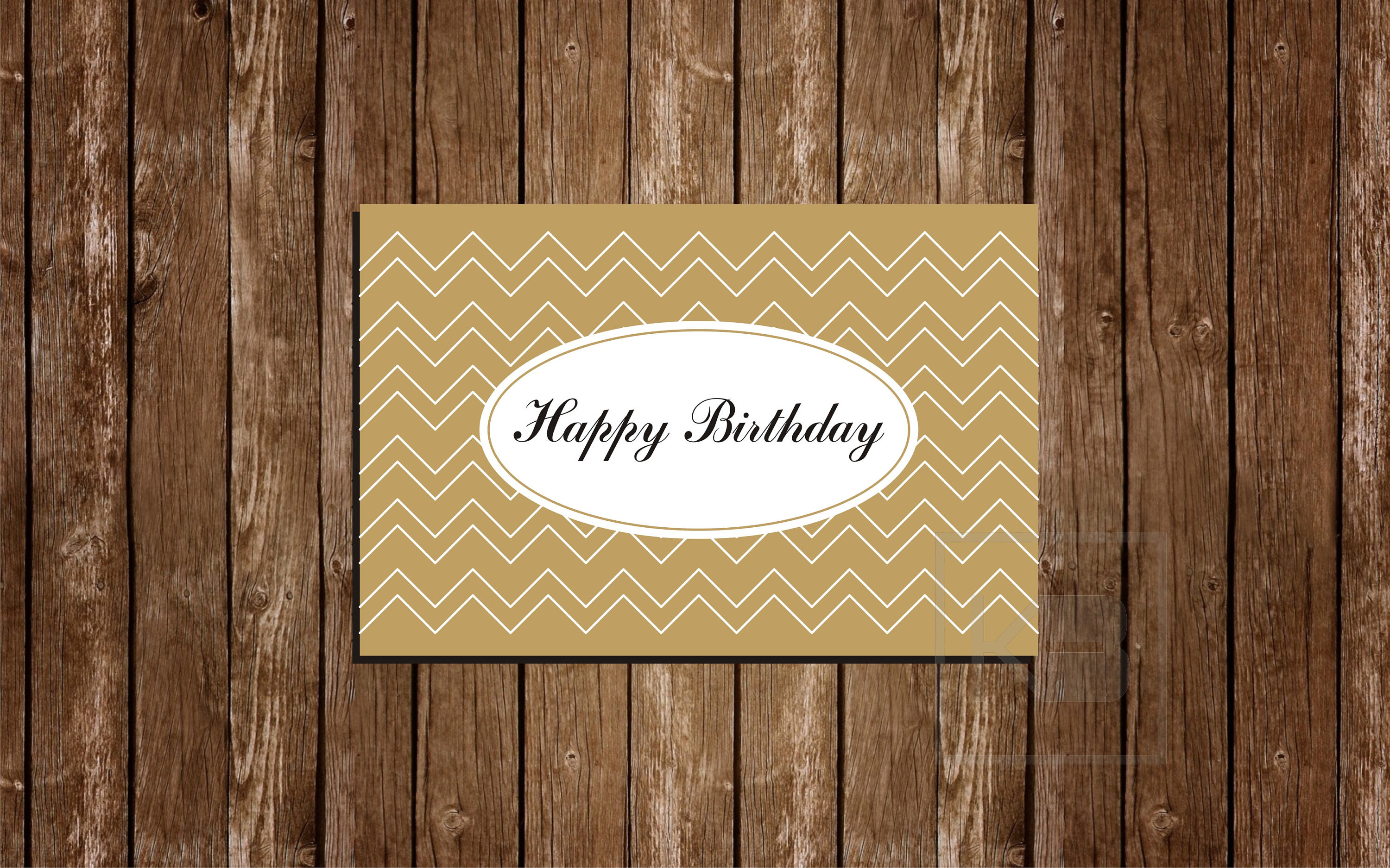 Gold Birthday Card Printable Instant Download