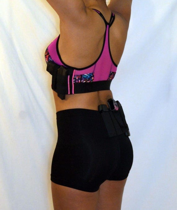 Women's Concealed Carry Pink & Black Bra CCW Tactical Gun