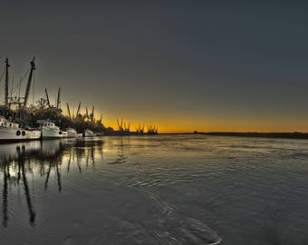 Shem Creek Shrimp Boats Mount Pleasant SC.