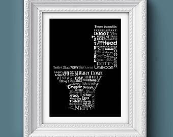 Funny bathroom art | Etsy