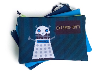 Zipper Bag, Doctor Who Parody, Extermiknit, Baa-Lek, Knitting Notions Bag