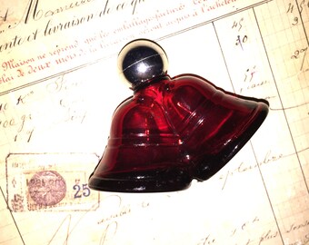 Vintage Avon Red Christmas Bells Perfume Bottle