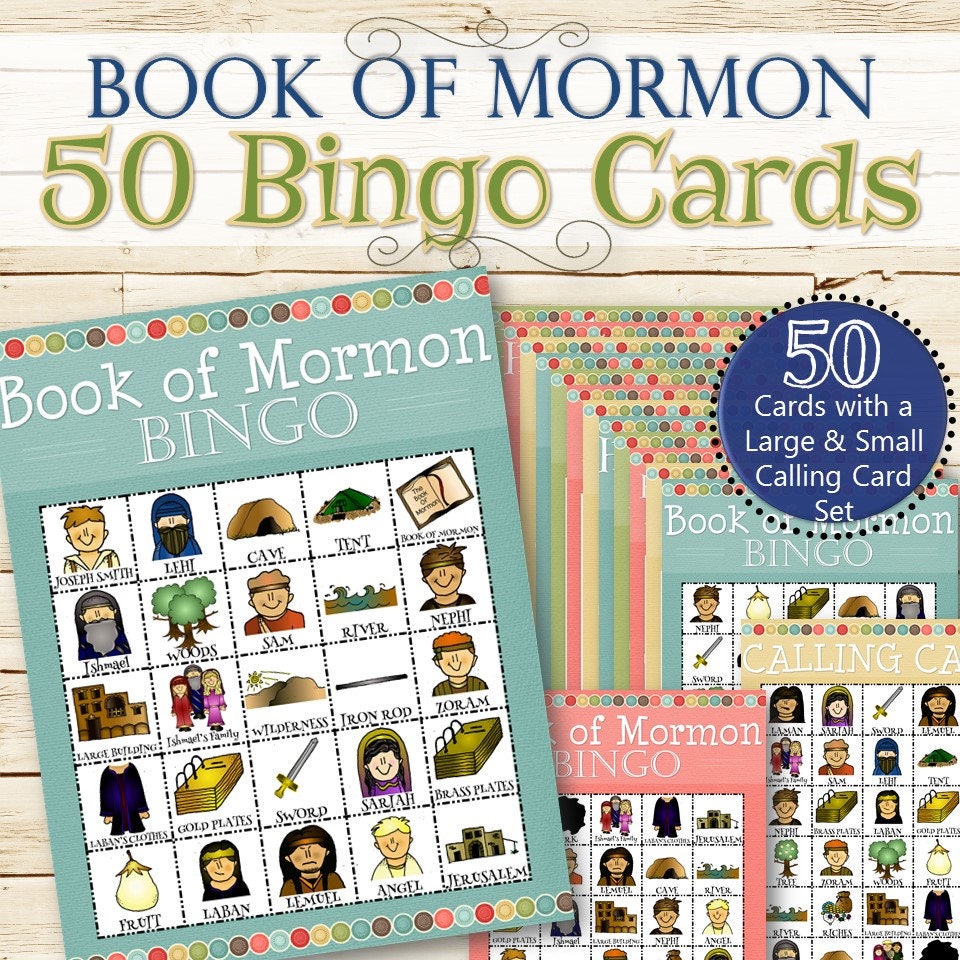 50 Book of Mormon Bingos INSTANT DOWNLOAD