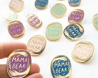 Mama Bear Enamel Pin Badge