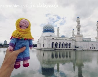 Crochet Amigurumi Doll Pattern PDF - Muslim amigurumi Islam Doll - Instant Download