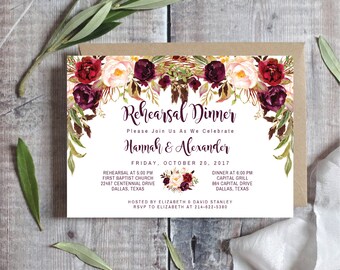 Wedding Rehearsal Dinner Invitations Printed Rustic Boho Wedding Rehearsal Dinner Invitations Printed Rustic Boho