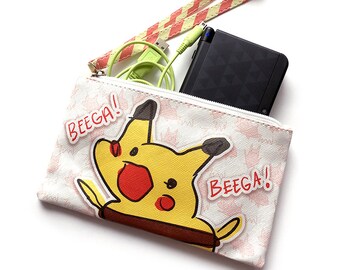 BEEGACHOW BEEGA BEEGA Pikachu Parody Leatherette Clutch Pouch Bag