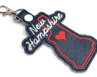New Hampshire - DIGITAL DOWNLOAD - In The Hoop - ITH - Embroidery Machine Design - key fob - keychain - luggage tag - MollyMade