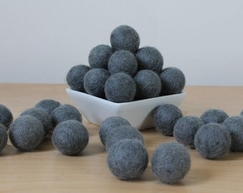 2.5 cm Gray Wool Felt Balls, Felt Balls, Pom Pom Balls, Wool Felt Pom Poms, Felted Balls, Loose Felt Balls, Pick Your Own Colors