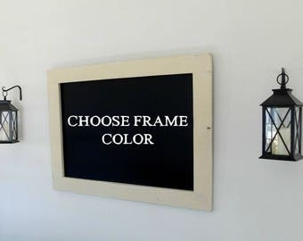 Extra LARGE FRAMED CHALKBOARD - Distressed, Vintage Look - Shown in Cream - 30 x 40 - Choose Color