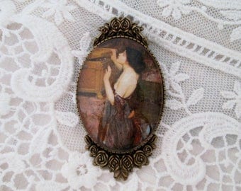 Pandora,ca.1896,John William Waterhouse Fine Art Reproduction in Cameo,Timeless Gift of Art,Gift For Her,Wearable Jewelry,Bohemian,Victorian