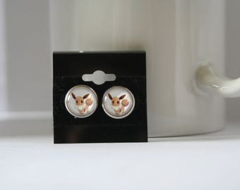 Pokemon Eevee Lever Back Stainless Steel Post Earrings