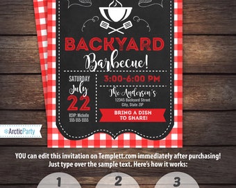 BBQ Invitations diy Printable Barbecue Party Invites