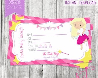 Tooth Fairy Receipt | Blonde - Printable | Instant Download