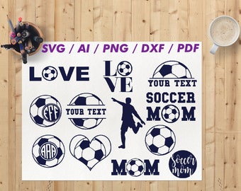 Soccer svg / Soccer monogram svg / Soccer svg files / Soccer svg file / Soccer svg cut file / Soccer ball svg / Cricut / Silhouette eps png