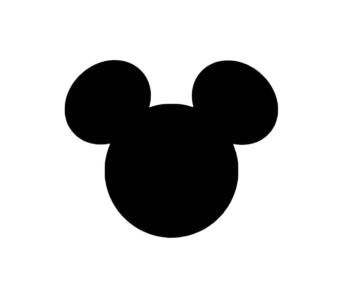 Mickey Mouse Head Silhouette Vector SVG and PNG Digital