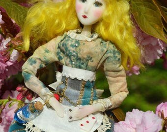 Clay polymère - Art doll handmade - Alice in wonderland steampunk