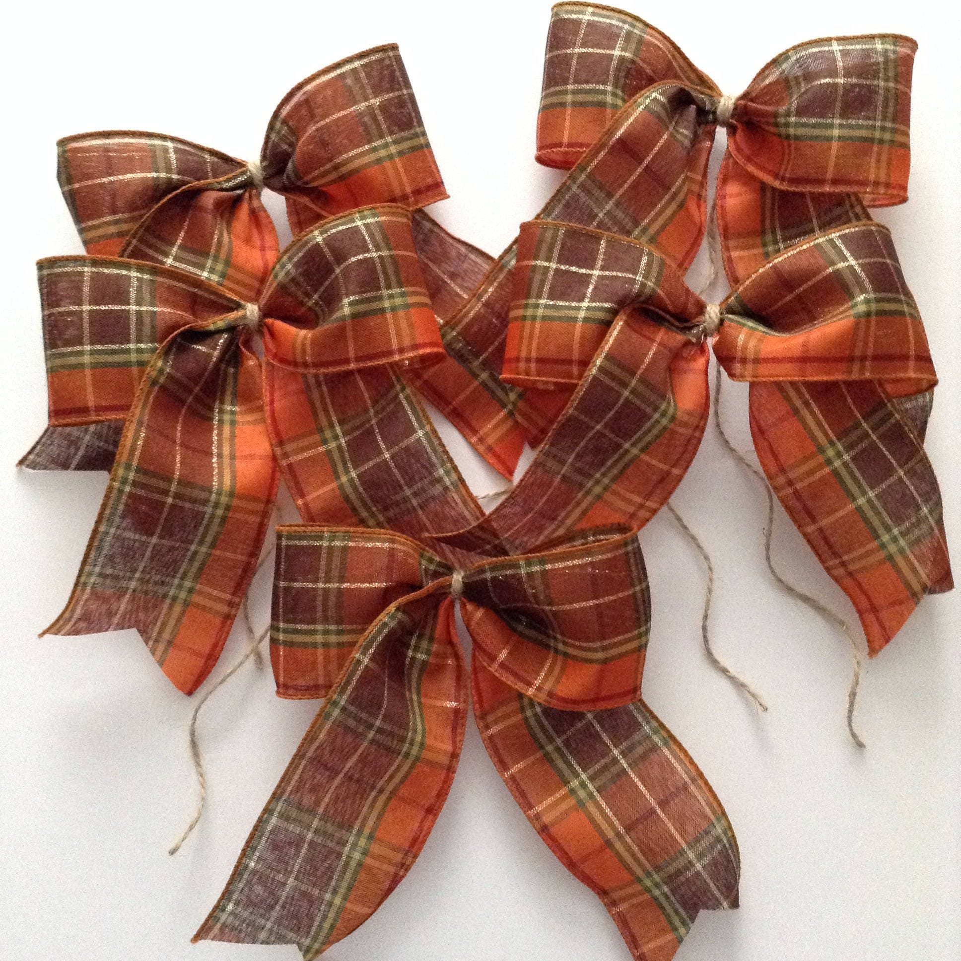 Harvest Decorative Bows / Fall Small Bows / Autumn Plaid Bows