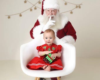 Red Smocked Christmas Tree Dress