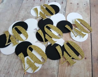 225 Forty Confetti, 40 Confetti, 40th Birthday Decorations, 40th Anniversary Decorations, 40 & Flawless, 40 Fabulous, Adult Birthday Decor