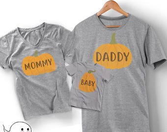 Halloween Shirts Pumpkin Matching Mommy Daddy Baby Shirts Pumpkin Patch Picking Trick or Treat Treating Pregnancy Announcement Baby Shower
