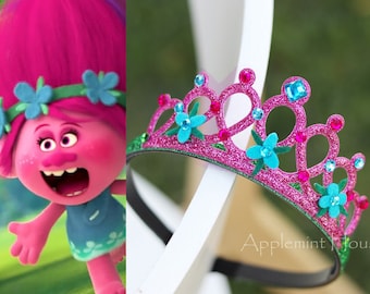Poppy Birthday Crown, Poppy Headband,Troll headband,Poppy Troll, princess Poppy troll headband,Poppy flower headband,Poppy Birthday Headband