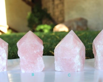 Self-Standing Brazilian Polished Rose Quartz Generator Point- Energy Stand Point- Meditation-Healing Gemstone- Natural Stone- Crystal Grid