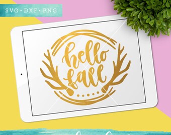 Thanksgiving Svg Files / Hello Fall SVG Cutting Files / Antler SVG Files / Thanksgiving SVG for Cricut Silhouette
