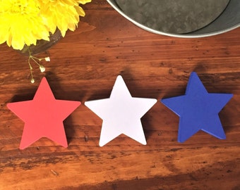 Red, White Blue Paper Stars (4" wide), Star Die Cuts - July 4, 4th of July, Patriotic Veteran Star Cutouts, All Purpose Paper Stars