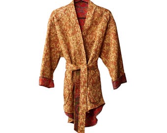 Quilted Silk kimono jacket