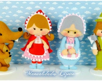 Caperucita-Lobo fierce-woodcutter-Granny-decoration Habitacion-ninos-ninas-regalo-cumpleanos-baby Shower-children-tale little Red Riding Hood