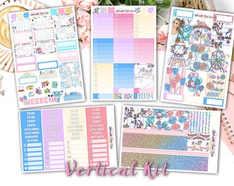 NEW FORMAT || Candy Carnival weekly kits planner stickers || Erin Condren planner vertical layout