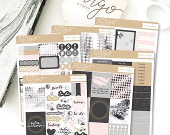 Vertical Kit - Solar Eclipse 6 Sheet Planner Stickers Kit - Space, Full Moon, August 21 Solar Eclipse - Glossy, Matte Stickers SLKV