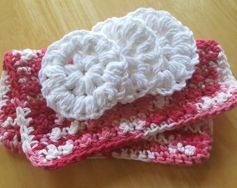 Cotton Face Scrubbies (Set of 3) and Nubbie Washcloth