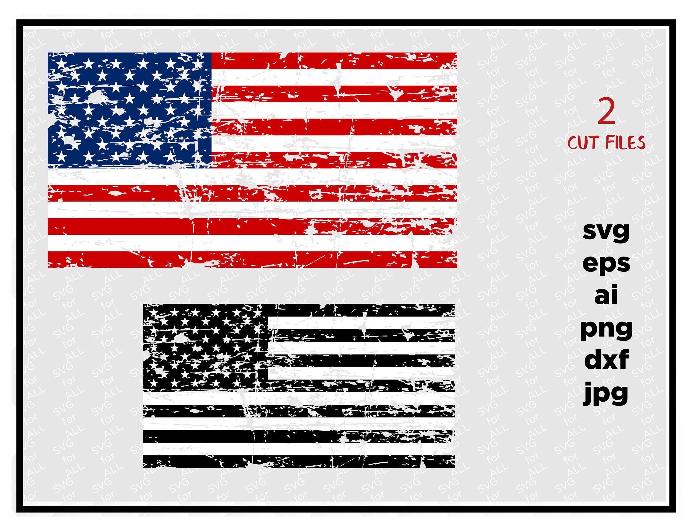 Distressed American Flags SVG Cut File Vinyl Cutter Vector