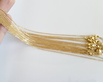 10 Gold Necklace Chain, Gold chain, Thin Chain, Delicate Chain, Gold Bulk Chain, Chain Supply, 16K Real Gold Plated, 230's Chain, 1CH-GP-10