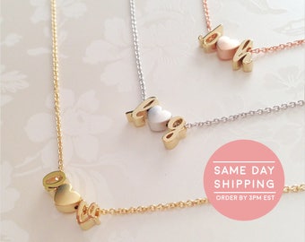 Initial Heart Necklace wife gift Gift for wife Choker necklace - DCIN