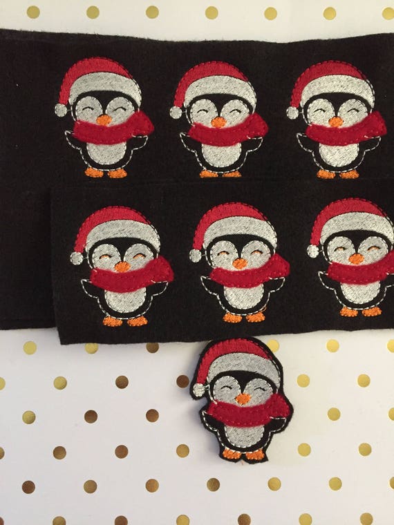 Oversized Christmas Felties/Felt Embellishments/Planner Supplies/Planner Feltie/Wholesale Felties/Bow Embellishments/Penguin Felties