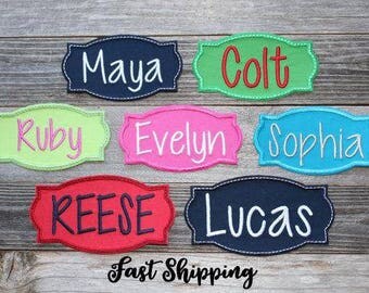 Iron-on Name Patch Applique, 3.75" or 4.75", Backpack Name Patch, Lunch Bag Name Patch ***Ready to Ship in 1-3 Days!