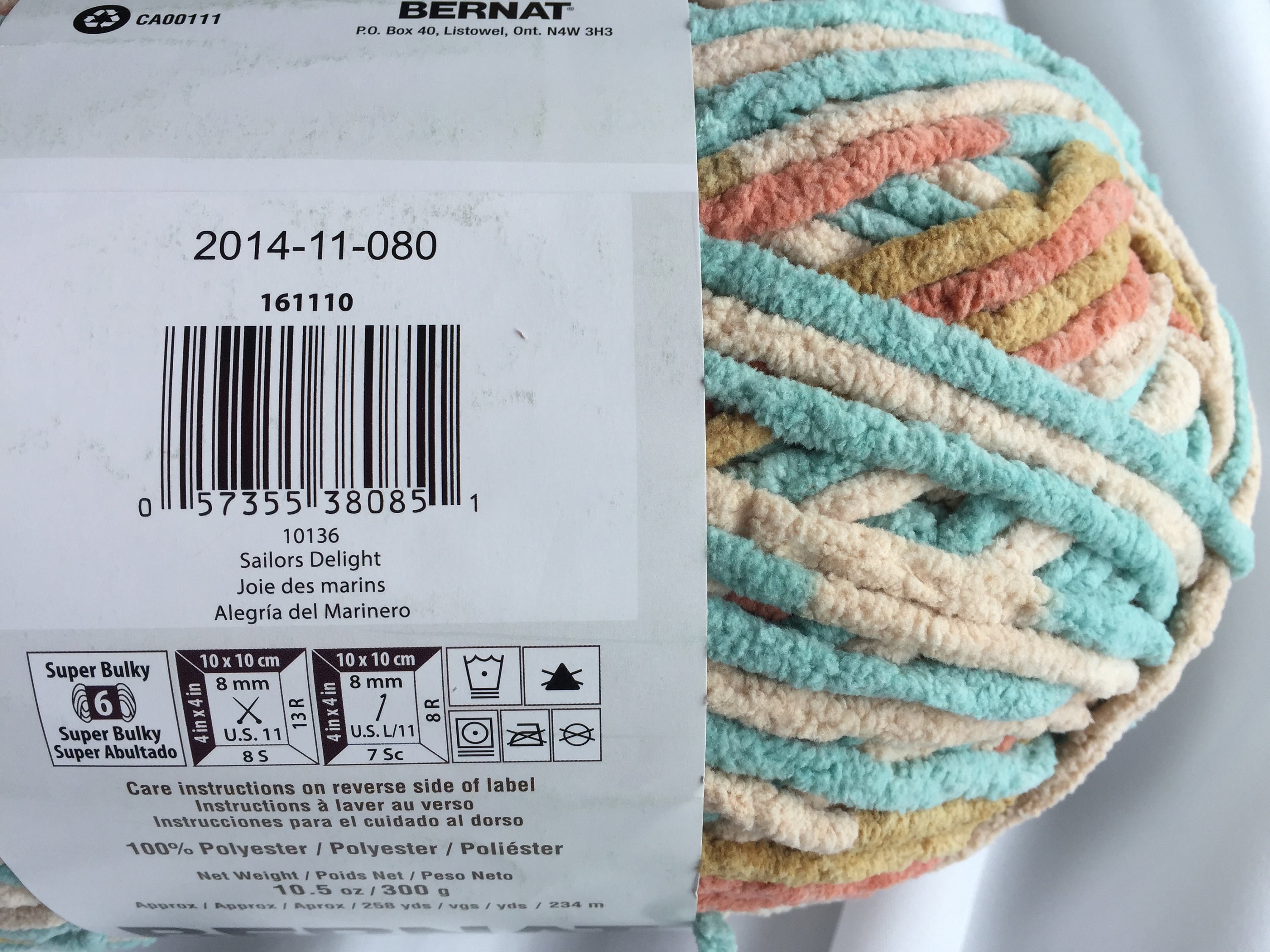 SAILORS DELIGHT Bernat Blanket Yarn 10136 10.5oz Skein