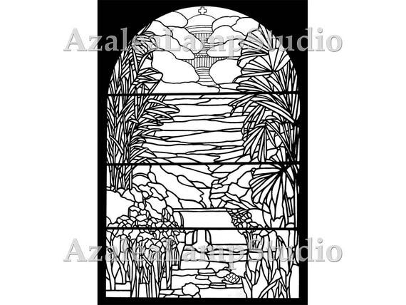 Window Insert, Stained Glass Patterns, Pattern Designs, Pattern Pdf, Garden SVG, Coloring Pages, Pattern Svg, Pattern Print, Garden