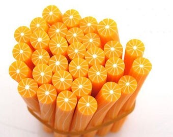 1 X orange fimo Cane