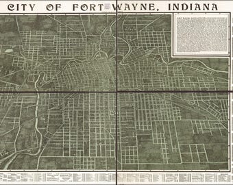 Poster, Many Sizes Available; Map Of Fort Wayne, Indiana 1907