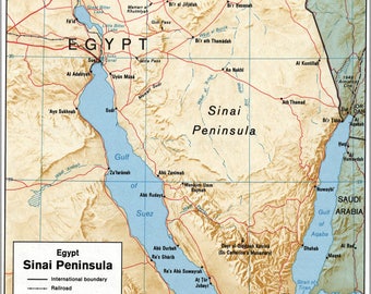 Map sinai peninsula | Etsy