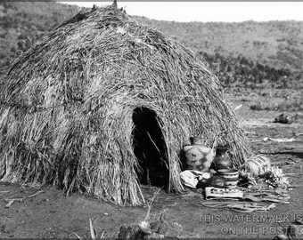 Poster, Many Sizes Available; Apache Wickiup, By Edward S. Curtis, 1903