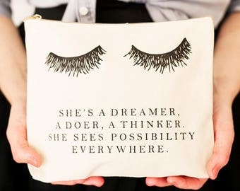 Eyelash Dreamer, Makeup Bag, Makeup, Lashes, Make Up Bag, Makeup Storage, Cosmetic Pouch, Makeup, Back To School, Pencil Pouch, Pencil Bag